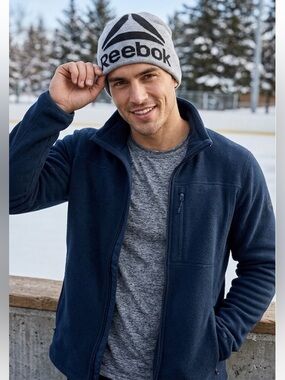 Reebok Black and Gray Logo Beanie